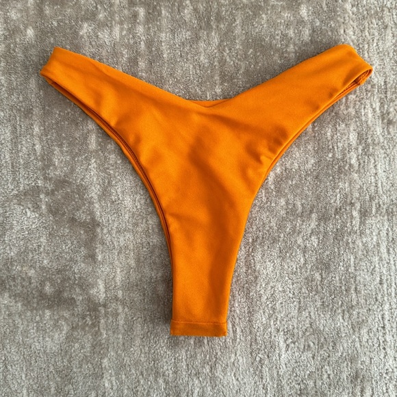 CANALUZ SWIM Mid Rise Bikini Bottom in Mango - Picture 3 of 3